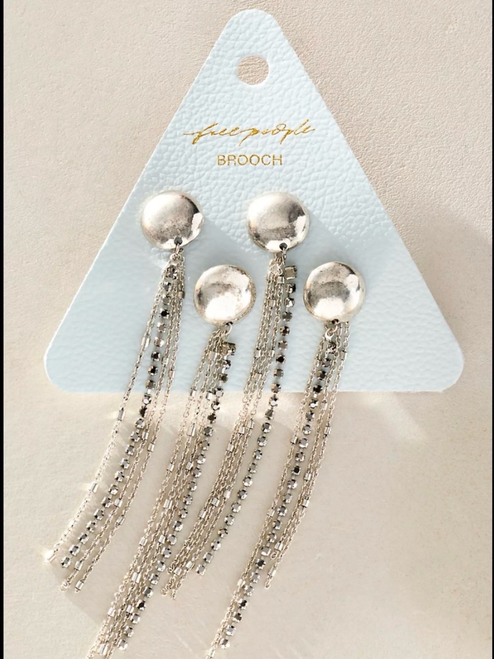 Free People Brandy Fringe Pin Set NWT silver
